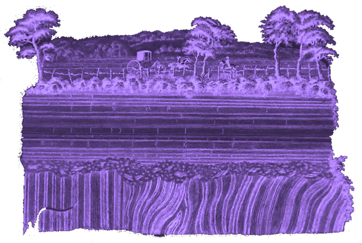 John Clerk of Eldin – Unconformity at Jedburgh, Borders (engraving)